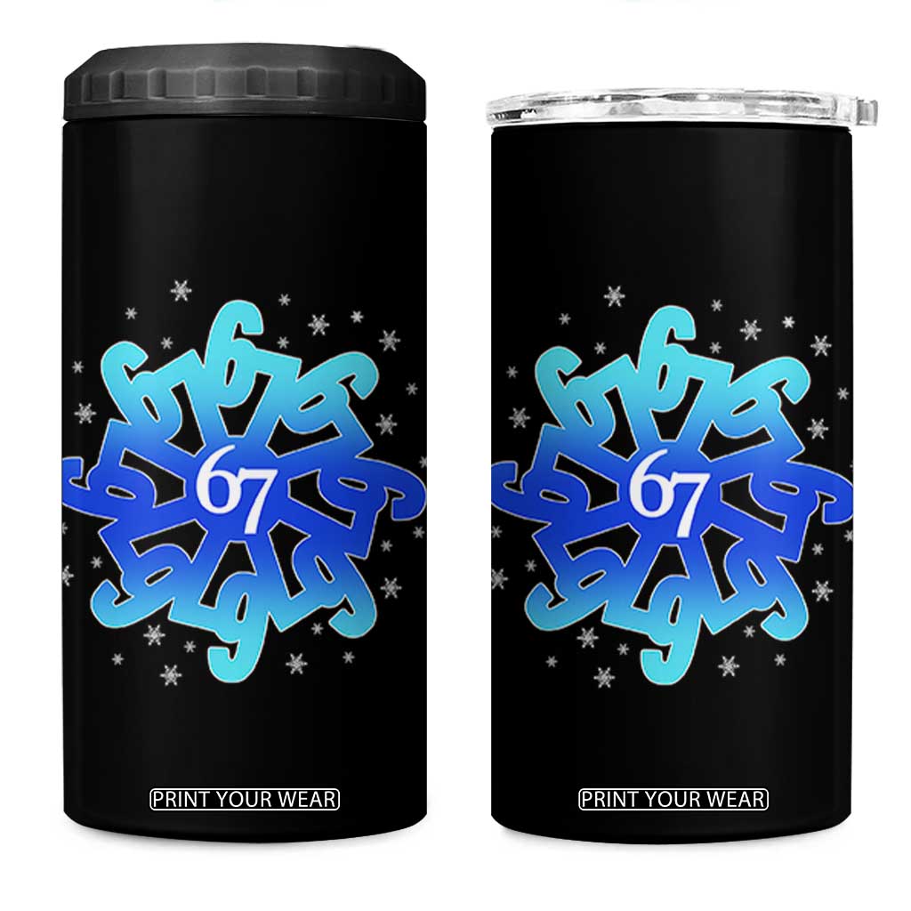 Funny 67 Christmas Snowflake 4 in 1 Can Cooler Tumbler Six Seven Meme Xmas TS11 One Size: 16 oz Black Print Your Wear