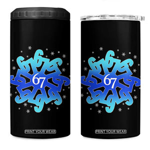 Funny 67 Christmas Snowflake 4 in 1 Can Cooler Tumbler Six Seven Meme Xmas TS11 One Size: 16 oz Black Print Your Wear