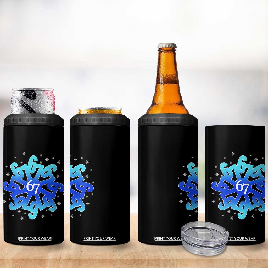 Funny 67 Christmas Snowflake 4 in 1 Can Cooler Tumbler Six Seven Meme Xmas TS11 Print Your Wear