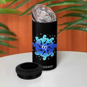 Funny 67 Christmas Snowflake 4 in 1 Can Cooler Tumbler Six Seven Meme Xmas TS11 Print Your Wear