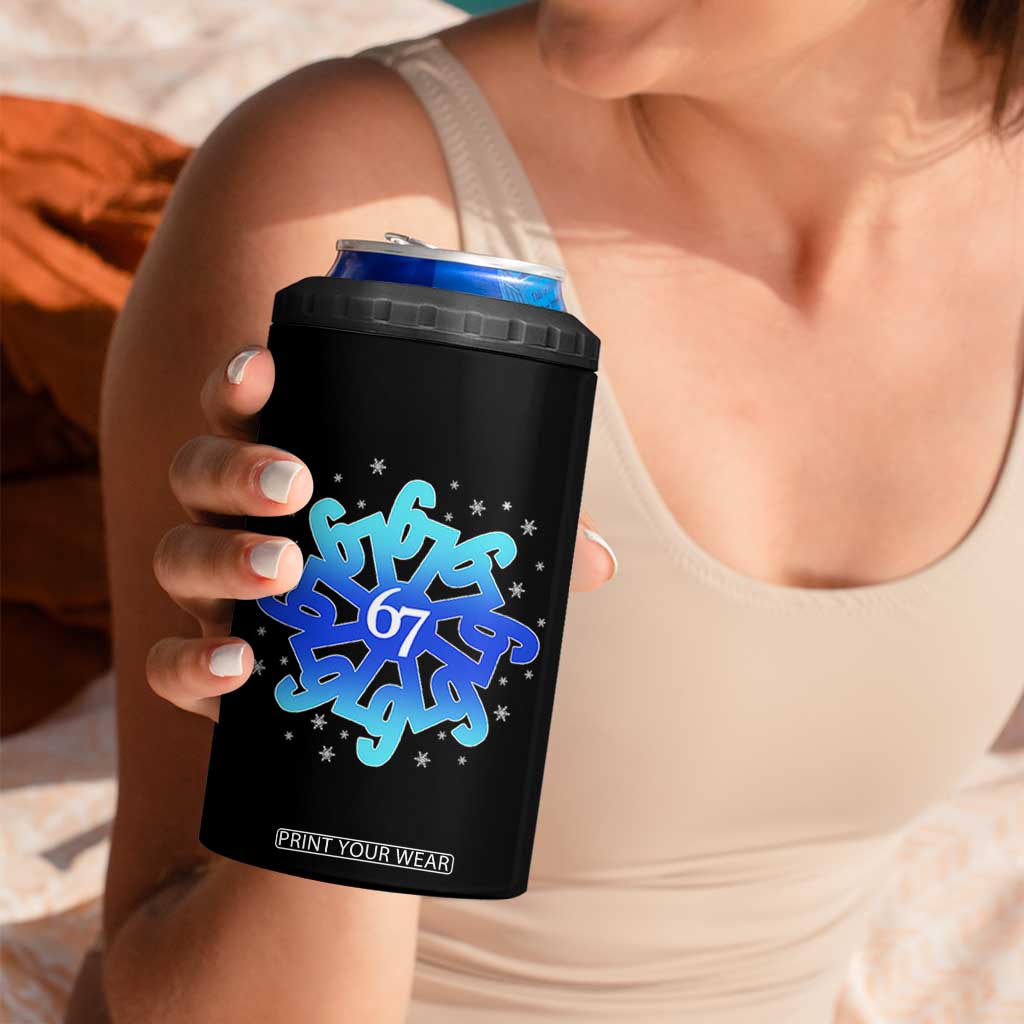 Funny 67 Christmas Snowflake 4 in 1 Can Cooler Tumbler Six Seven Meme Xmas TS11 Print Your Wear