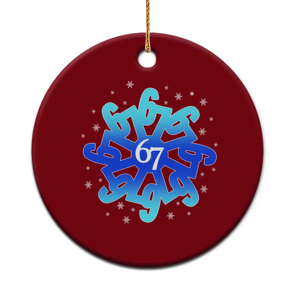 Funny 67 Christmas Snowflake Ceramic Ornament Six Seven Meme Xmas TS11 1pc Red Print Your Wear