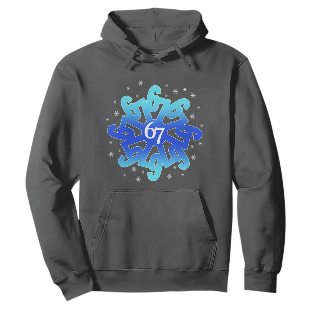 Funny 67 Christmas Snowflake Hoodie Six Seven Meme Xmas TS11 Dark Heather Print Your Wear