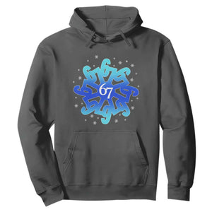 Funny 67 Christmas Snowflake Hoodie Six Seven Meme Xmas TS11 Dark Heather Print Your Wear
