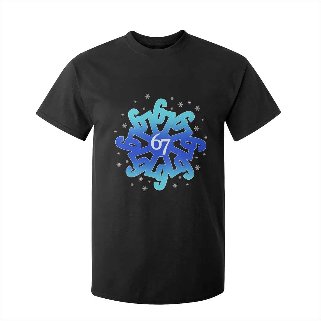 Funny 67 Christmas Snowflake T Shirt For Kid Six Seven Meme Xmas TS11 Black Print Your Wear