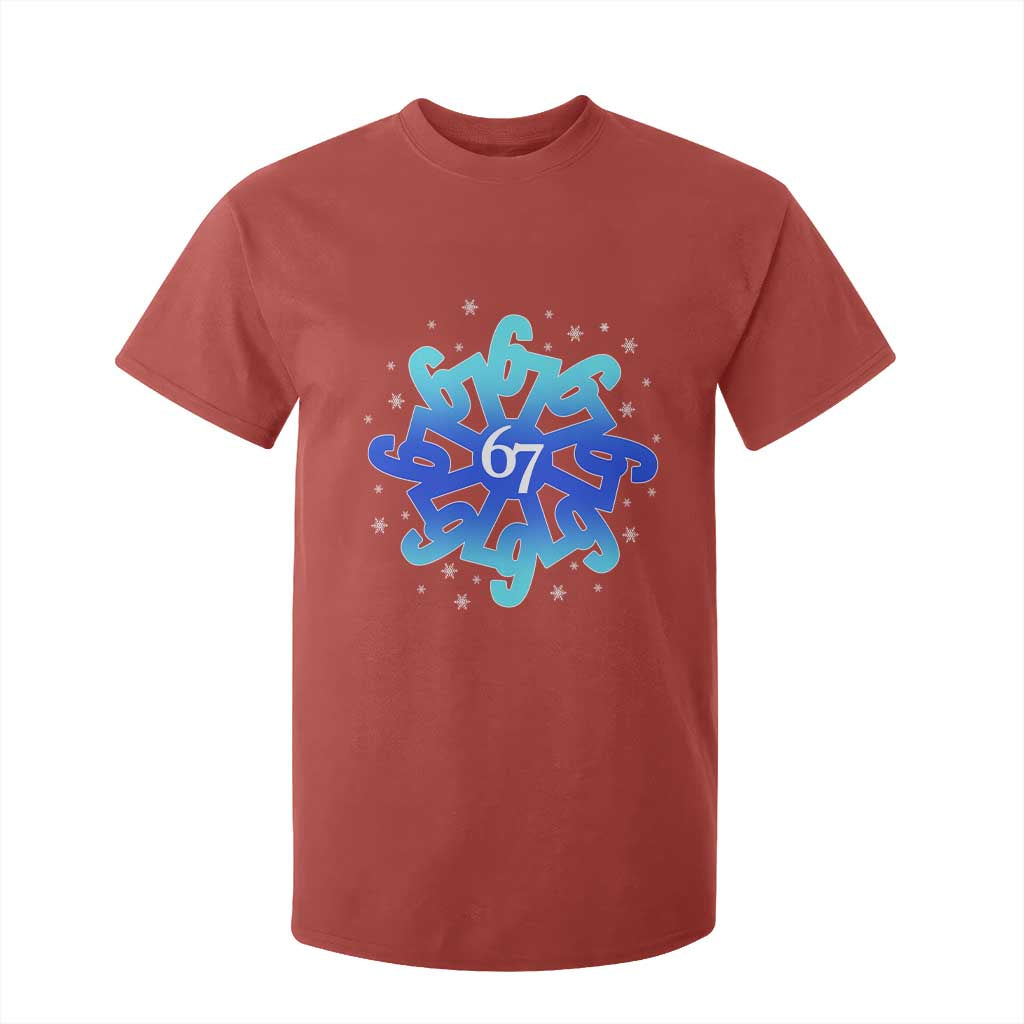 Funny 67 Christmas Snowflake T Shirt For Kid Six Seven Meme Xmas TS11 Red Print Your Wear