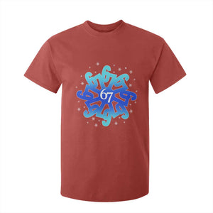 Funny 67 Christmas Snowflake T Shirt For Kid Six Seven Meme Xmas TS11 Red Print Your Wear