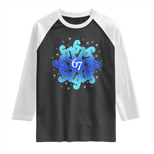 Funny 67 Christmas Snowflake Raglan Shirt Six Seven Meme Xmas TS11 Black White Print Your Wear