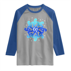 Funny 67 Christmas Snowflake Raglan Shirt Six Seven Meme Xmas TS11 Sport Gray Royal Print Your Wear