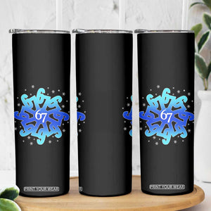 Funny 67 Christmas Snowflake Skinny Tumbler Six Seven Meme Xmas TS11 Print Your Wear