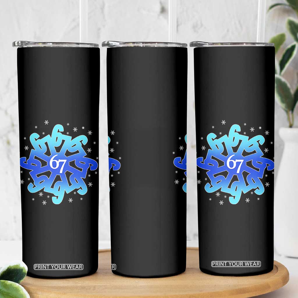 Funny 67 Christmas Snowflake Skinny Tumbler Six Seven Meme Xmas TS11 Print Your Wear