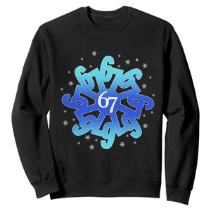 Funny 67 Christmas Snowflake Sweatshirt Six Seven Meme Xmas TS11 Black Print Your Wear