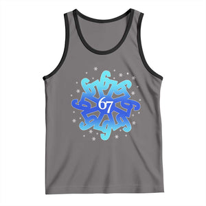 Funny 67 Christmas Snowflake Tank Top Six Seven Meme Xmas TS11 Deep Heather Black Print Your Wear