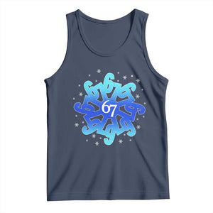 Funny 67 Christmas Snowflake Tank Top Six Seven Meme Xmas TS11 Navy Print Your Wear