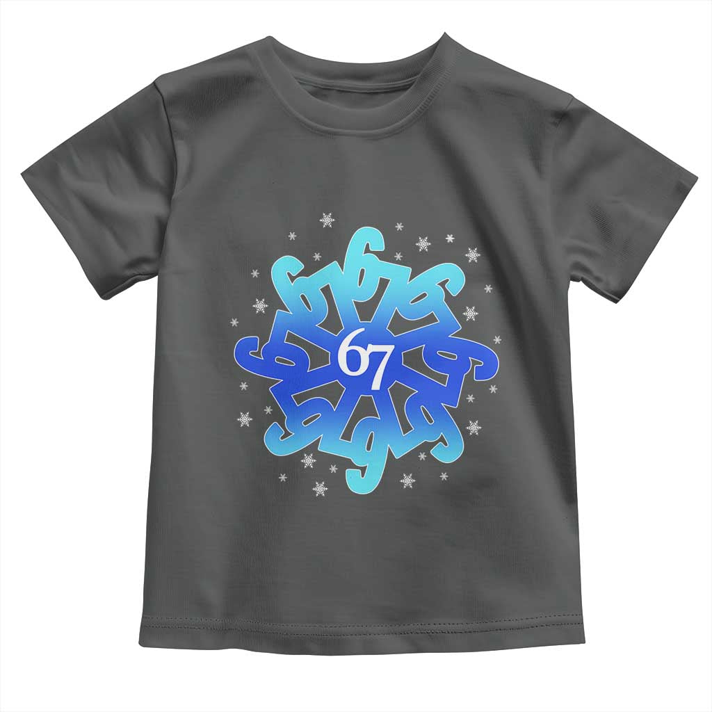 Funny 67 Christmas Snowflake Toddler T Shirt Six Seven Meme Xmas TS11 Dark Heather Print Your Wear