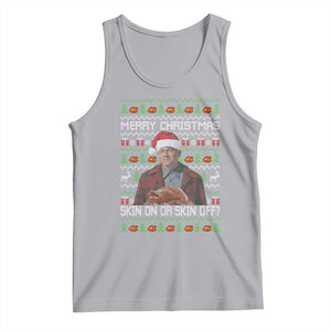 Ed Gein Christmas Tank Top Funny Merry Christmas Skin On Or Skin Off Turkey TS11 Athletic Heather Print Your Wear