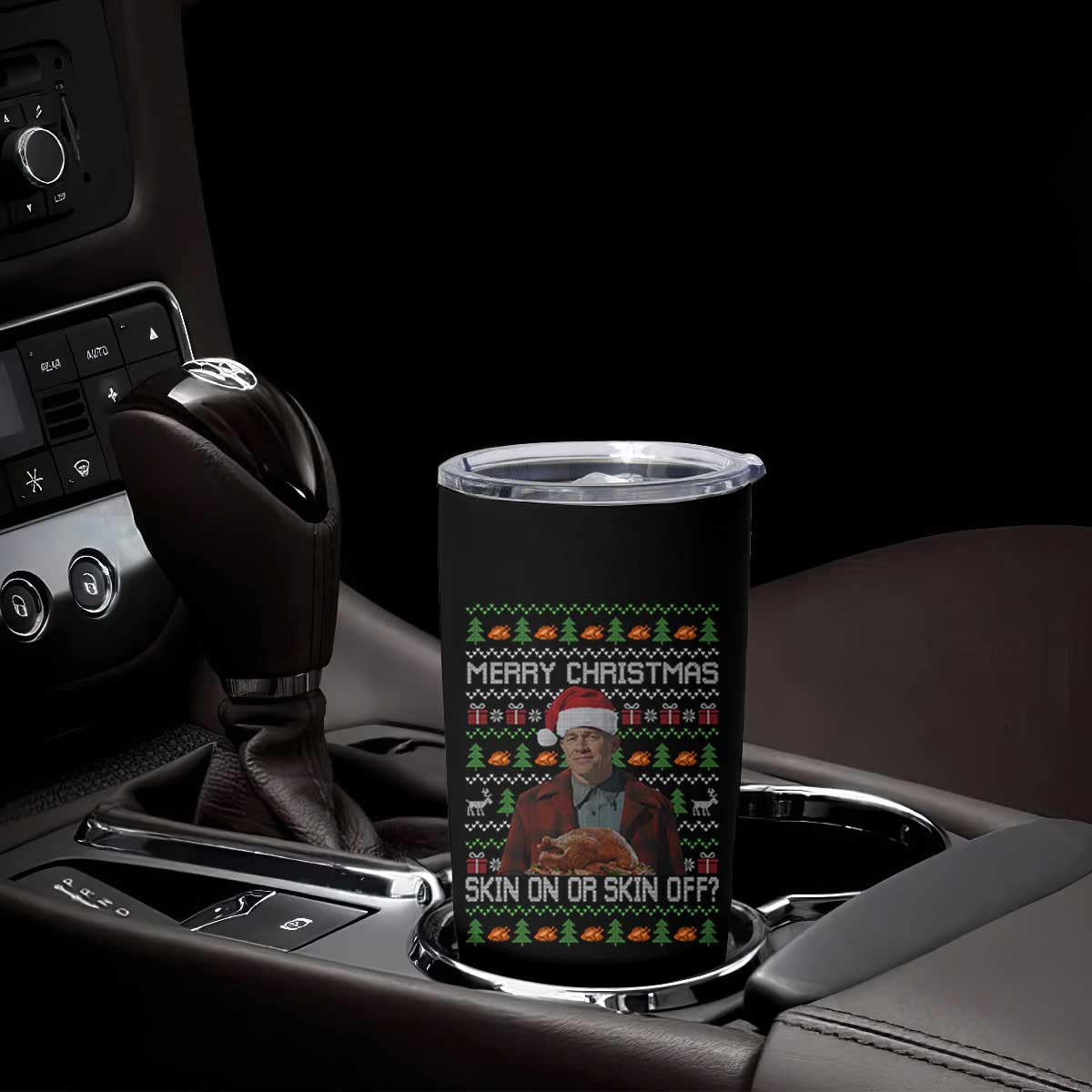 Ed Gein Christmas Tumbler Cup Funny Merry Christmas Skin On Or Skin Off Turkey TS11 Print Your Wear