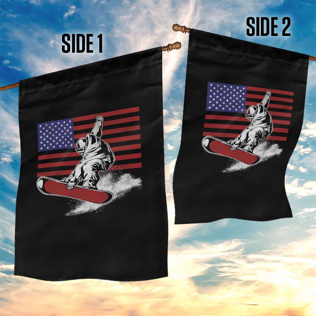 Funny Snowboarding Lover American Flag Winter Sport Garden Flag TS11 Print Your Wear