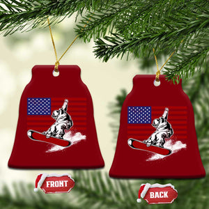 Funny Snowboarding Lover American Flag Winter Sport Ceramic Ornament TS11 Print Your Wear