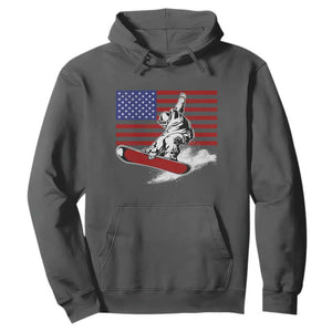 Funny Snowboarding Lover American Flag Winter Sport Hoodie TS11 Dark Heather Print Your Wear