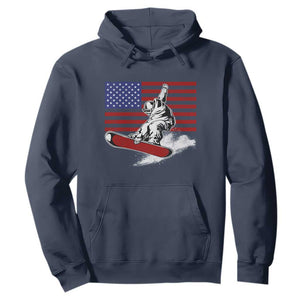 Funny Snowboarding Lover American Flag Winter Sport Hoodie TS11 Navy Print Your Wear