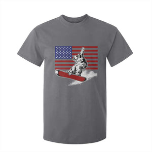 Funny Snowboarding Lover American Flag Winter Sport T Shirt For Kid TS11 Charcoal Print Your Wear