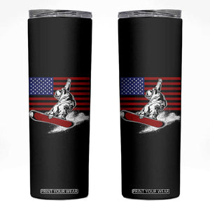 Funny Snowboarding Lover American Flag Winter Sport Skinny Tumbler TS11 Black Print Your Wear