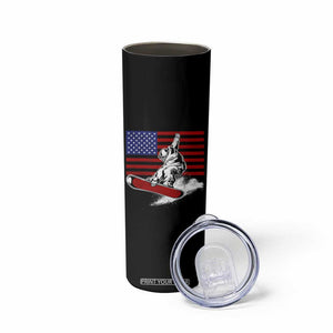 Funny Snowboarding Lover American Flag Winter Sport Skinny Tumbler TS11 Print Your Wear