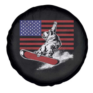 Funny Snowboarding Lover American Flag Winter Sport Spare Tire Cover TS11 Print Your Wear