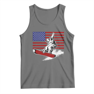 Funny Snowboarding Lover American Flag Winter Sport Tank Top TS11 Black Heather Print Your Wear