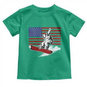 Funny Snowboarding Lover American Flag Winter Sport Toddler T Shirt TS11 Irish Green Print Your Wear