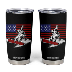 Funny Snowboarding Lover American Flag Winter Sport Tumbler Cup TS11 Black Print Your Wear