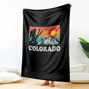 Funny Colorado Skiing Bigfoot Snow Mountain Winter Sport Throw Blanket TS11 Print Your Wear