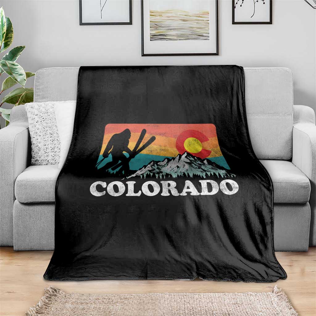 Funny Colorado Skiing Bigfoot Snow Mountain Winter Sport Throw Blanket TS11 Print Your Wear