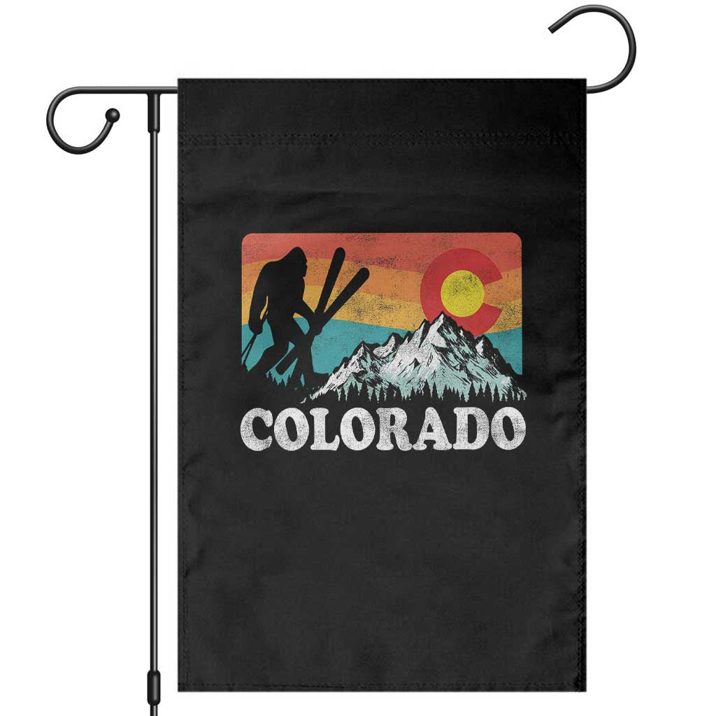 Funny Colorado Skiing Bigfoot Snow Mountain Winter Sport Garden Flag TS11 Black Print Your Wear