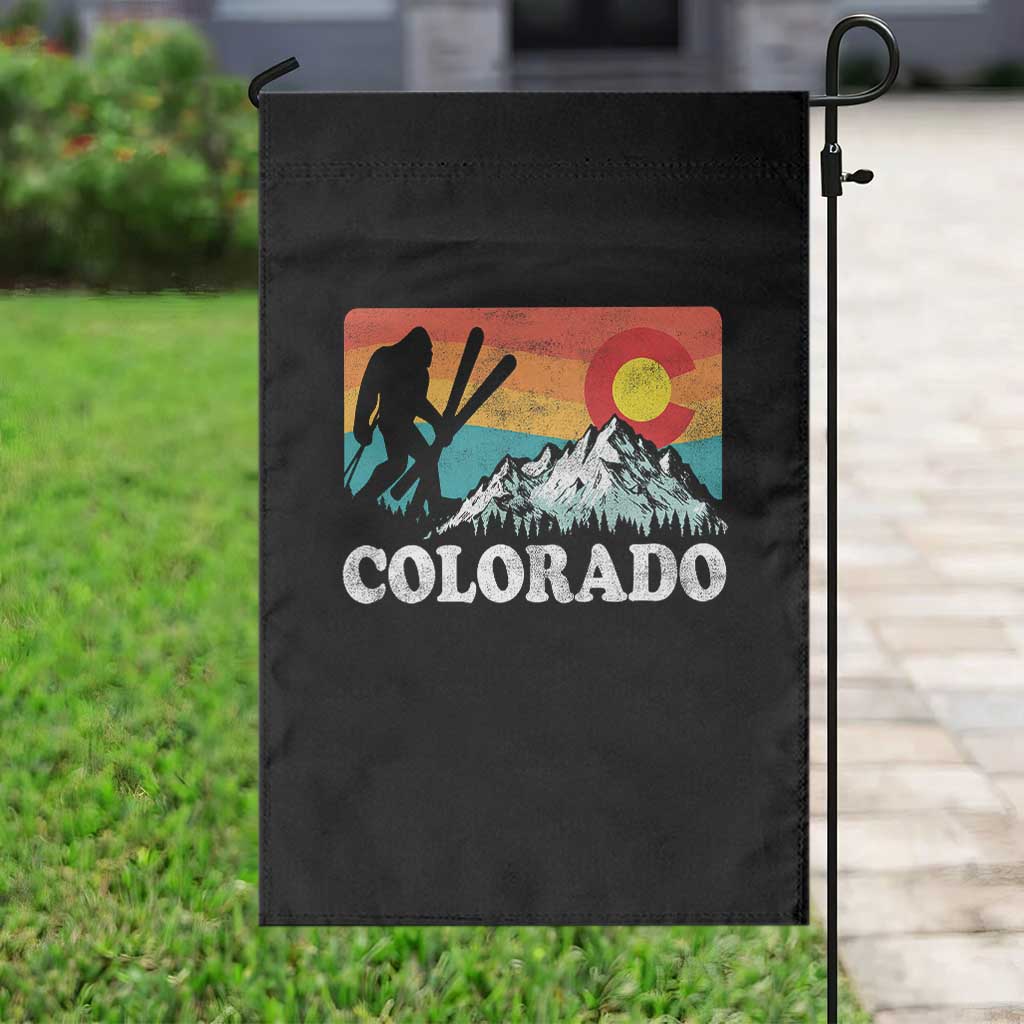 Funny Colorado Skiing Bigfoot Snow Mountain Winter Sport Garden Flag TS11 Print Your Wear