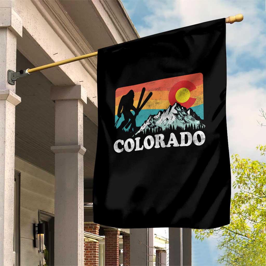 Funny Colorado Skiing Bigfoot Snow Mountain Winter Sport Garden Flag TS11 Print Your Wear