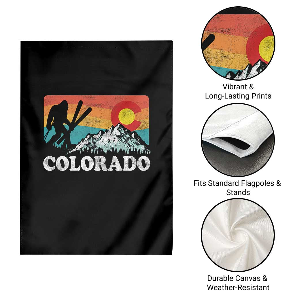 Funny Colorado Skiing Bigfoot Snow Mountain Winter Sport Garden Flag TS11 Print Your Wear