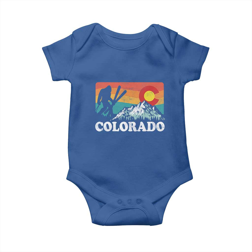 Funny Colorado Skiing Bigfoot Snow Mountain Winter Sport Baby Onesie TS11 Royal Blue Print Your Wear