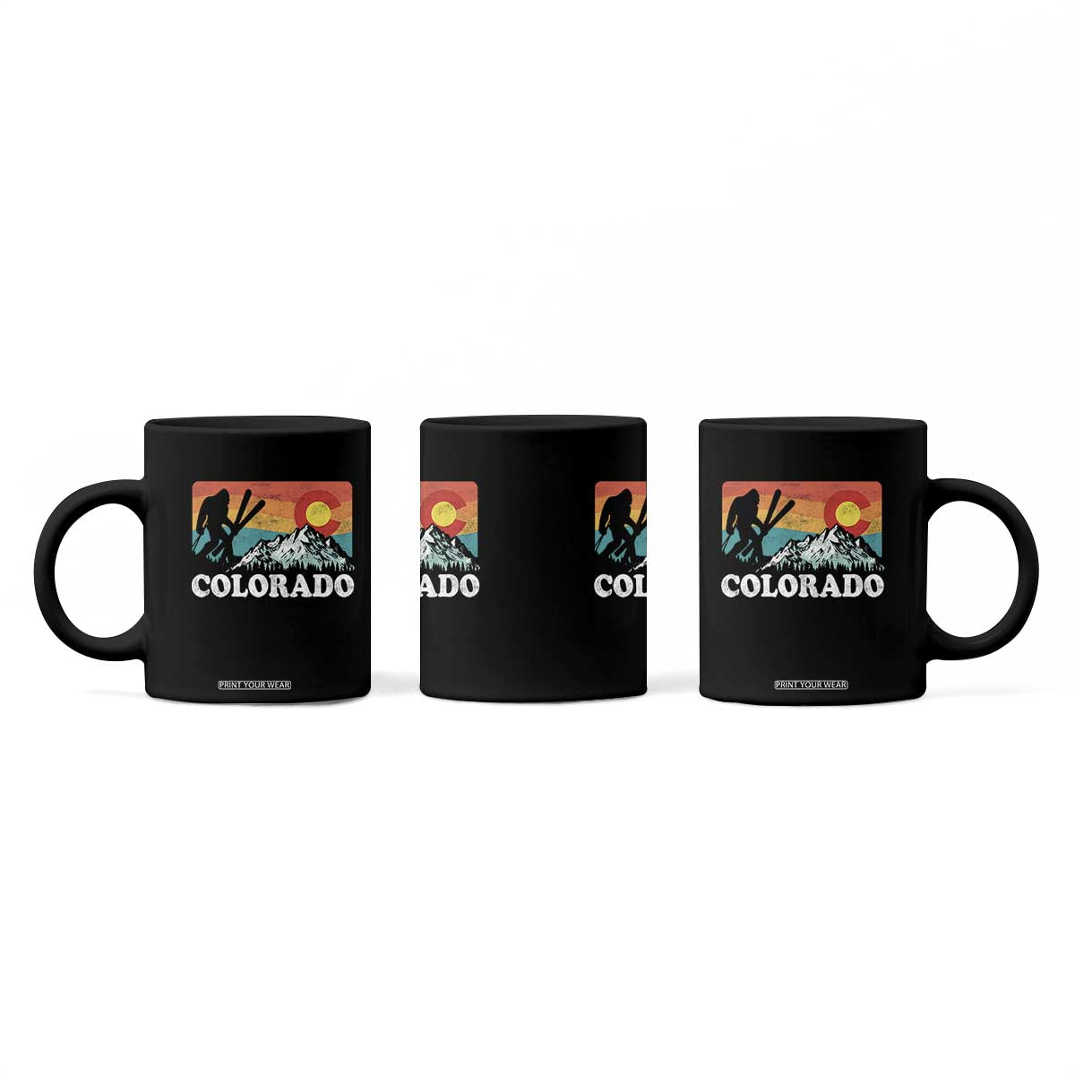 Funny Colorado Skiing Bigfoot Snow Mountain Winter Sport Coffee Mug TS11 Print Your Wear