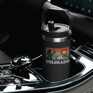 Funny Colorado Skiing Bigfoot Snow Mountain Winter Sport Flip Straw Tumbler TS11 Print Your Wear
