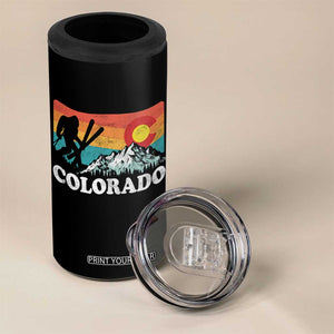 Funny Colorado Skiing Bigfoot Snow Mountain Winter Sport 4 in 1 Can Cooler Tumbler TS11 Print Your Wear