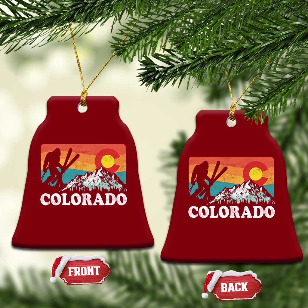 Funny Colorado Skiing Bigfoot Snow Mountain Winter Sport Ceramic Ornament TS11 Print Your Wear