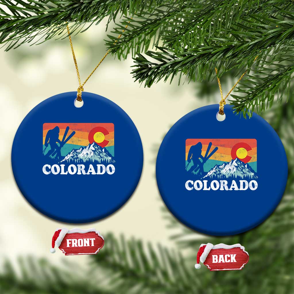 Funny Colorado Skiing Bigfoot Snow Mountain Winter Sport Ceramic Ornament TS11 1pc Blue Print Your Wear