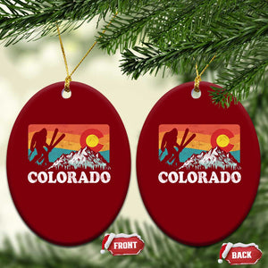 Funny Colorado Skiing Bigfoot Snow Mountain Winter Sport Ceramic Ornament TS11 Print Your Wear