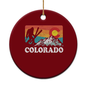 Funny Colorado Skiing Bigfoot Snow Mountain Winter Sport Ceramic Ornament TS11 1pc Red Print Your Wear