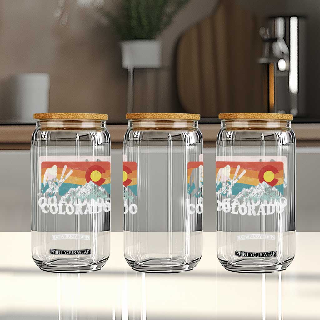 Funny Colorado Skiing Bigfoot Snow Mountain Winter Sport Glass Can TS11 Print Your Wear