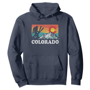 Funny Colorado Skiing Bigfoot Snow Mountain Winter Sport Hoodie TS11 Navy Print Your Wear