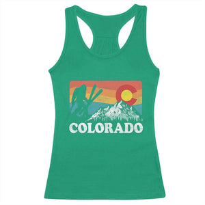 Funny Colorado Skiing Bigfoot Snow Mountain Winter Sport Racerback Tank Top TS11 Irish Green Print Your Wear