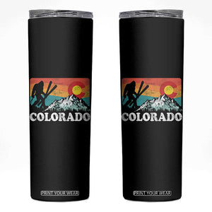 Funny Colorado Skiing Bigfoot Snow Mountain Winter Sport Skinny Tumbler TS11 Black Print Your Wear